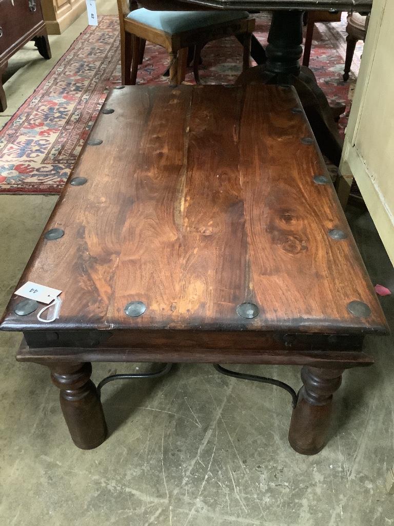 A Indonesian rectangular hardwood coffee table, width 110cm, depth 82cm, height 40cm